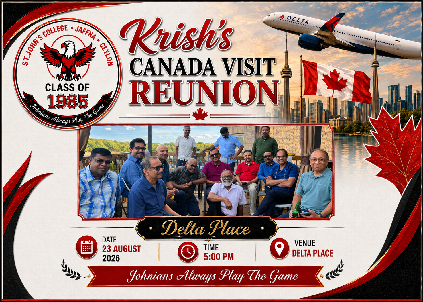 Krish’s Canada Visit Reunion — SJC85 Class of 1985