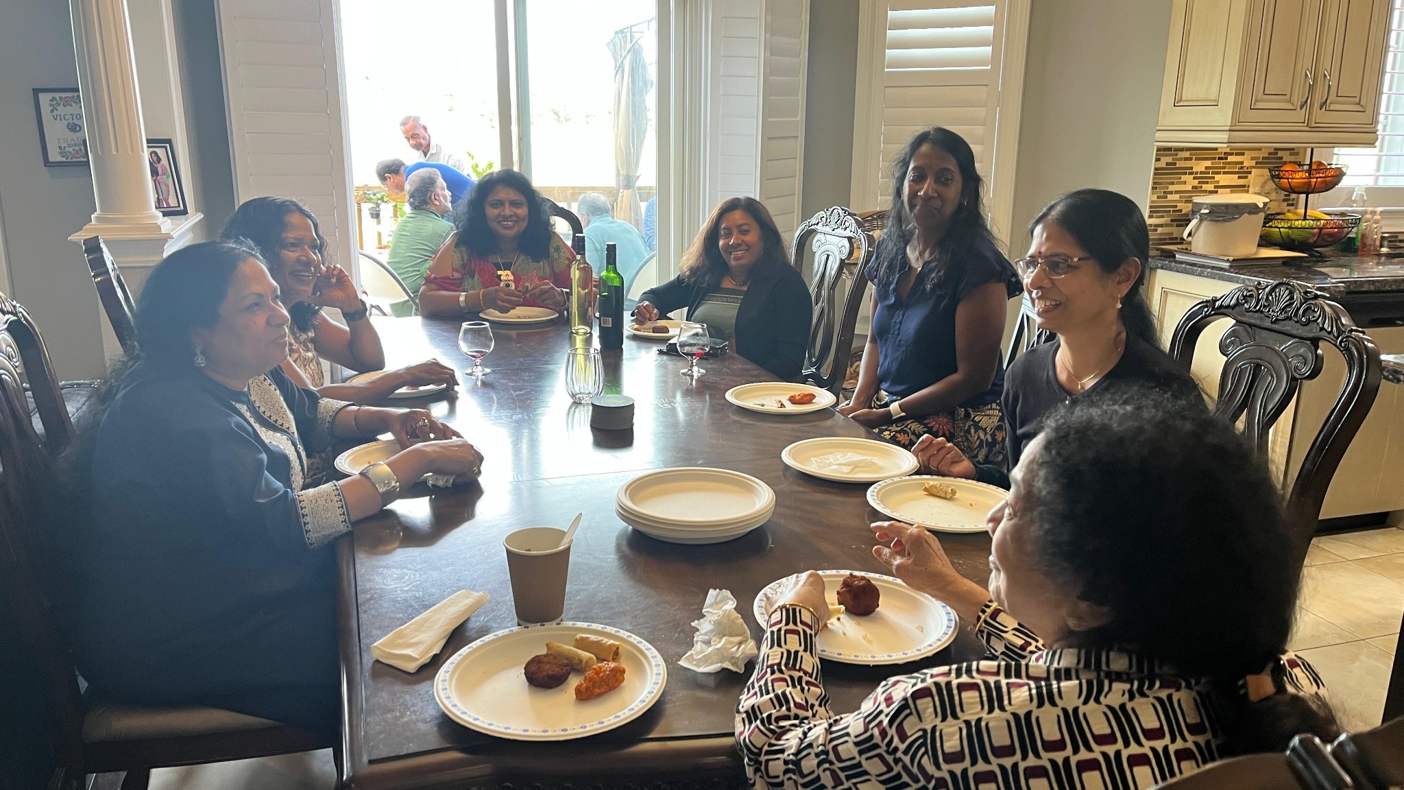 Friends and partners sharing food