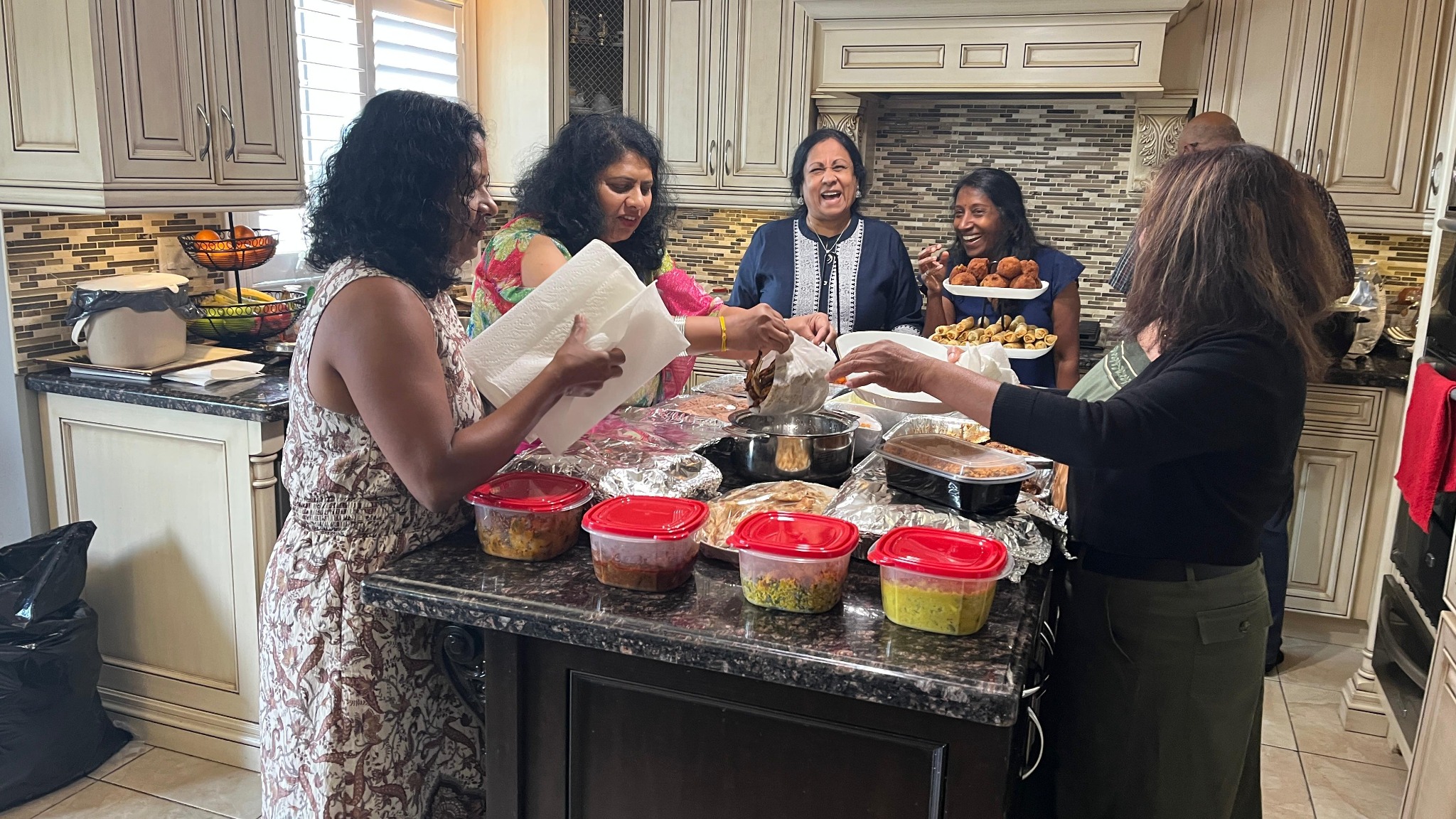 Friends preparing food