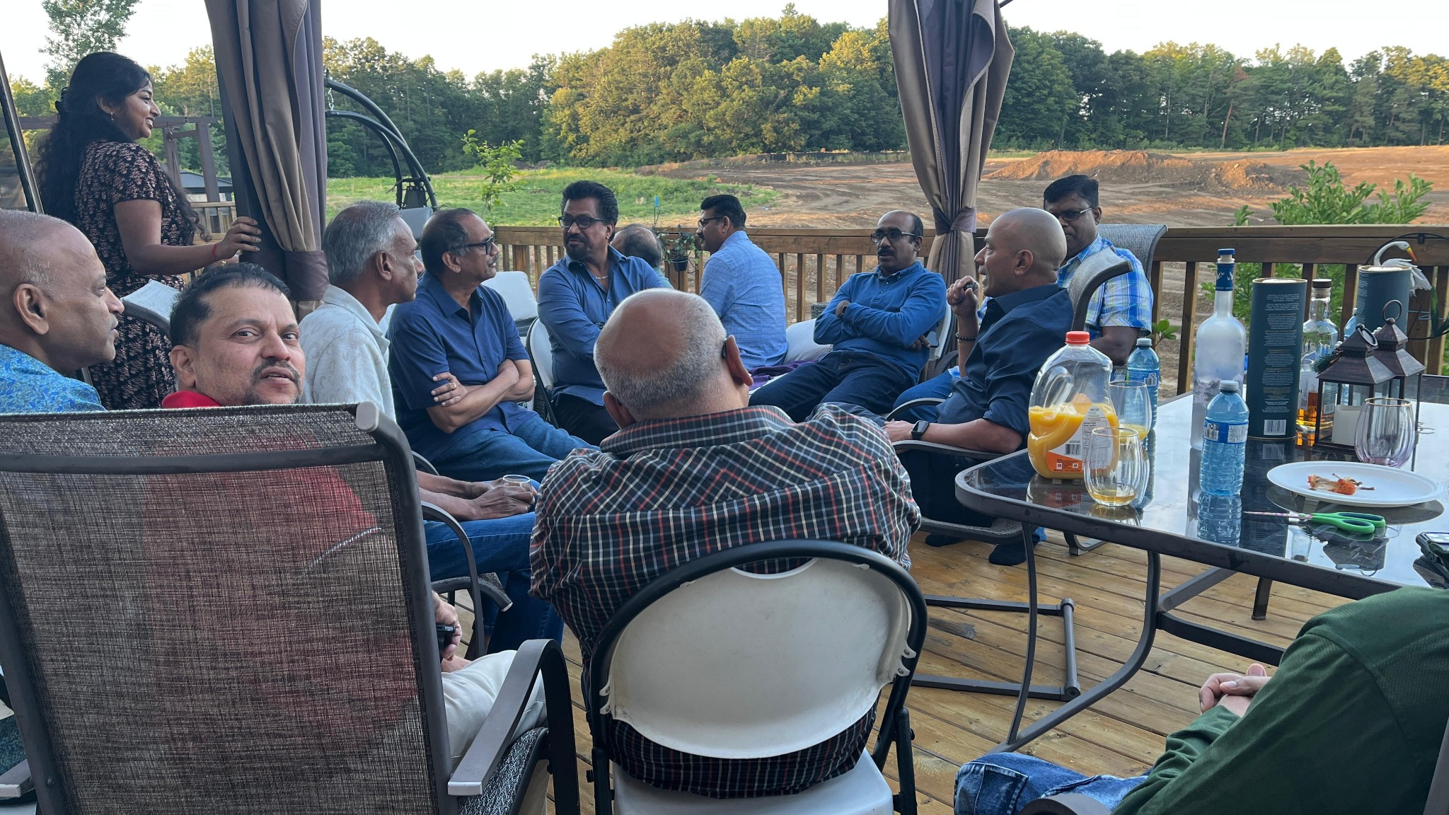 Friends chatting outdoors