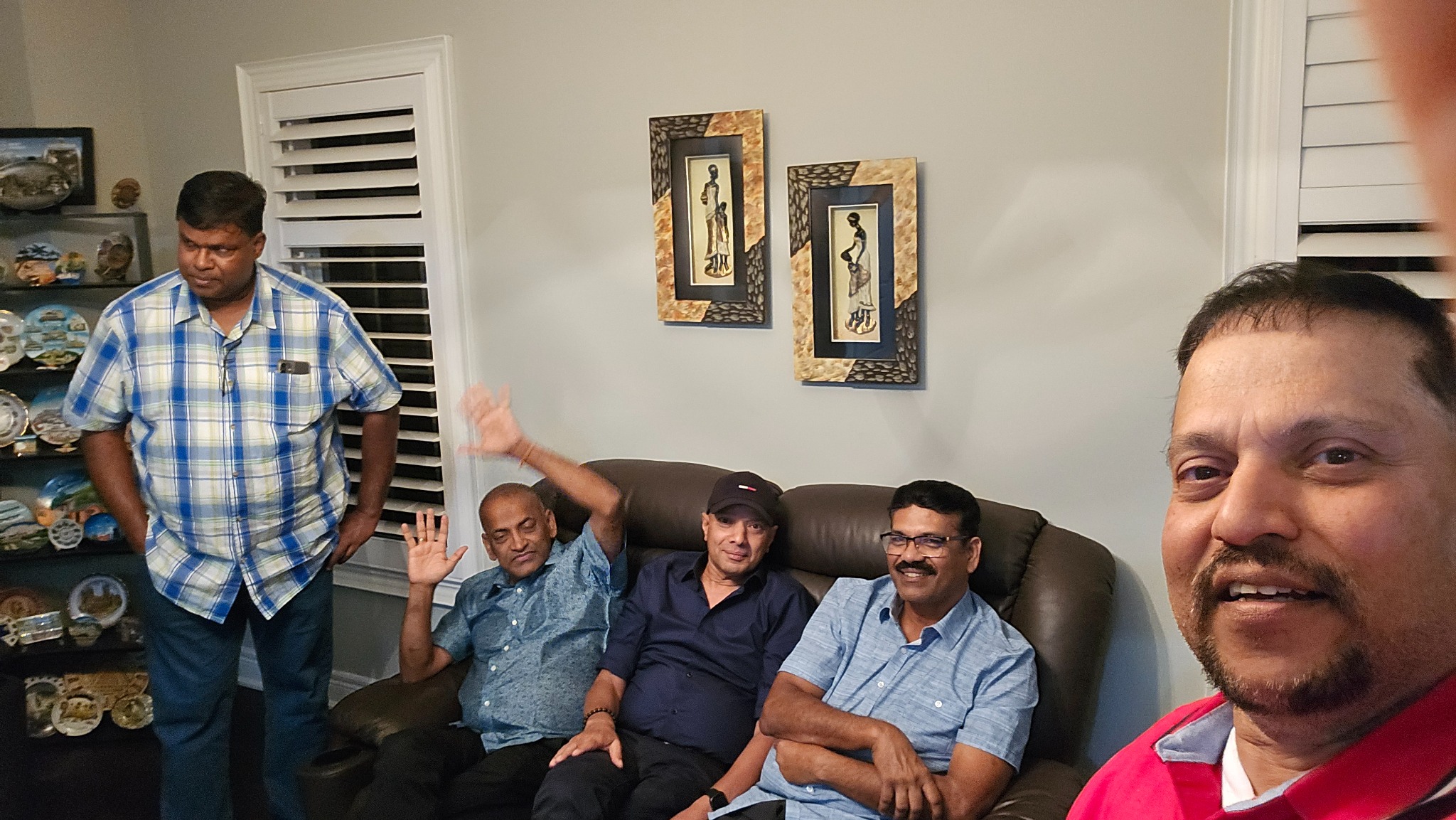 Friends relaxing together indoors