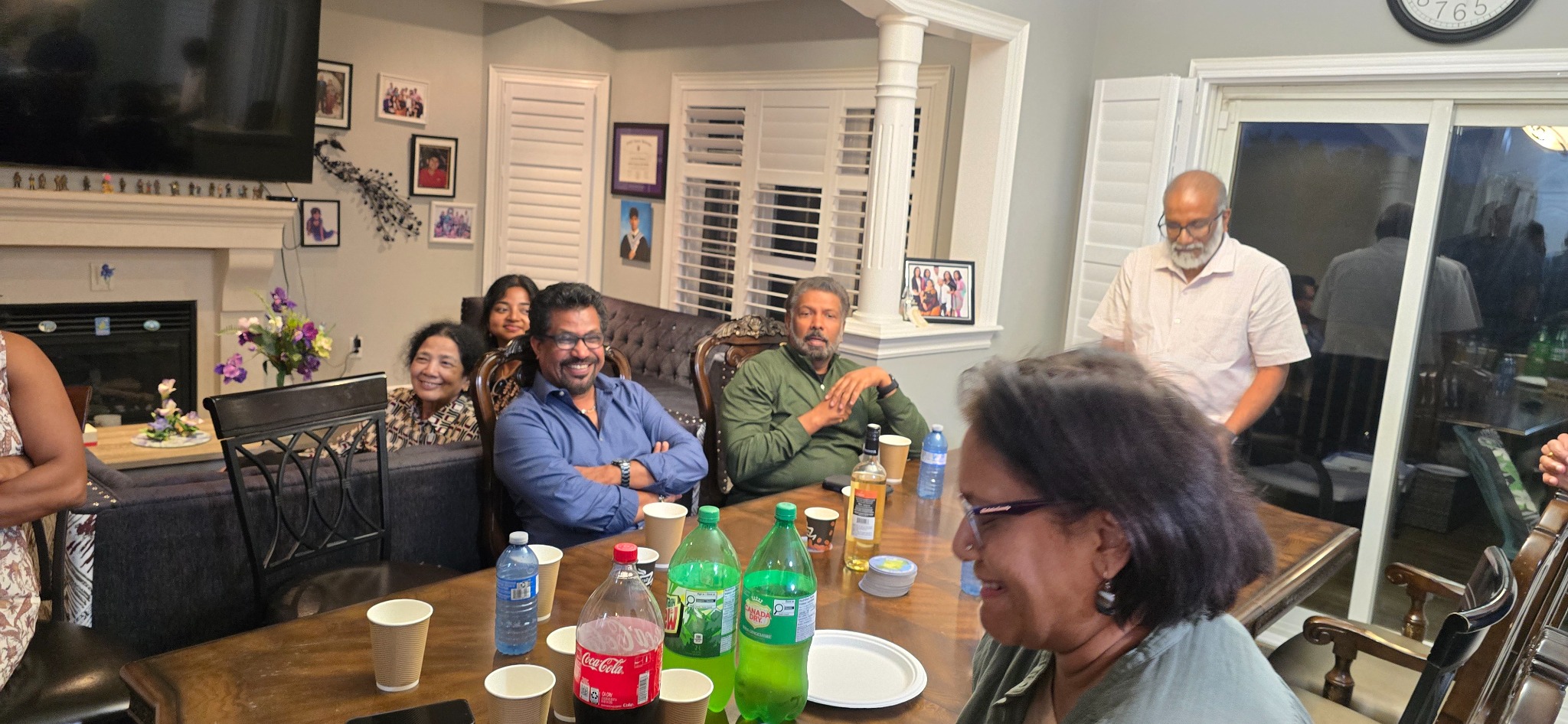 Friends and family at the dining table